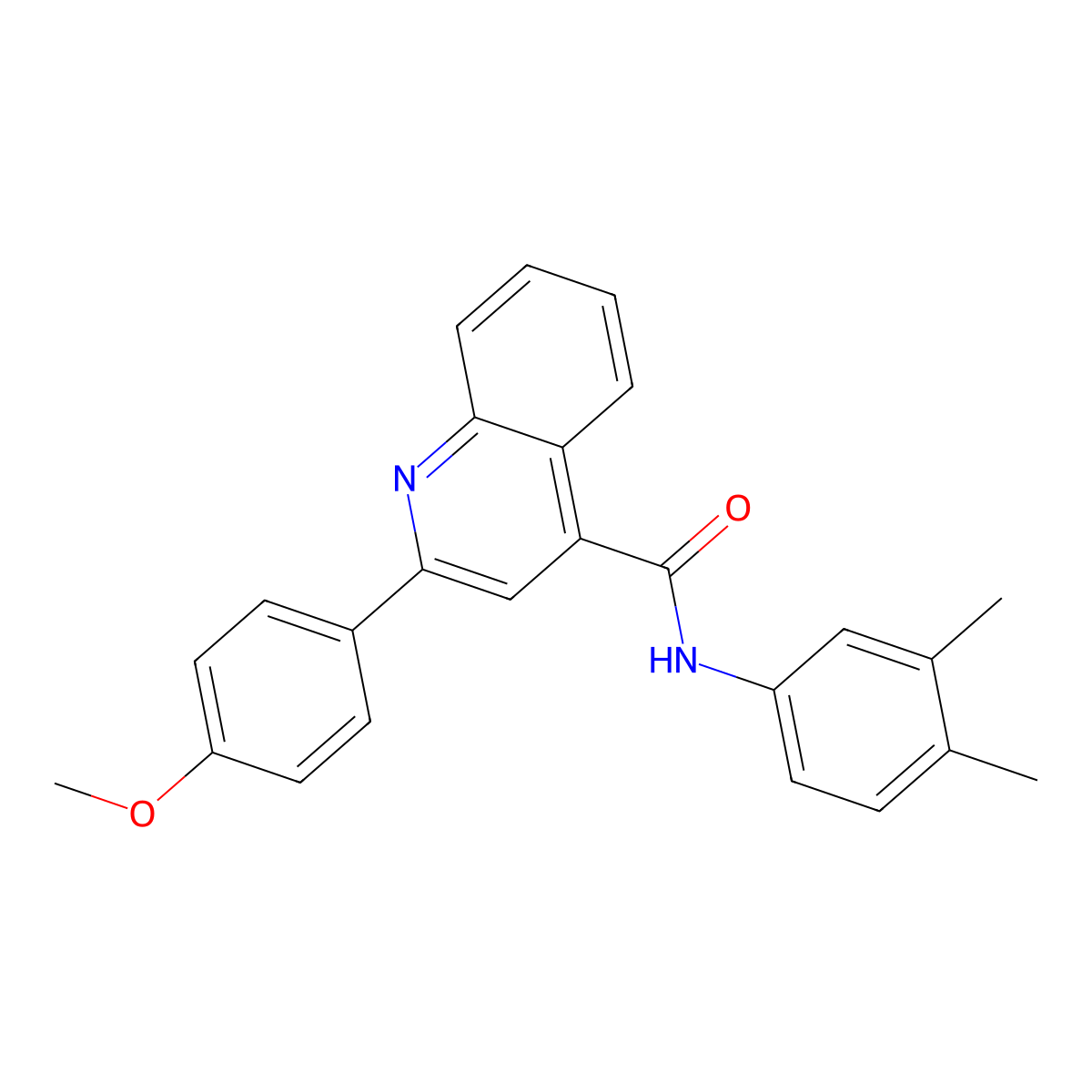 N-(3,4-dimethylphenyl)-2-(4-methoxyphenyl)quinoline-4-carboxamide molecular structure, CAS 298230-91-8