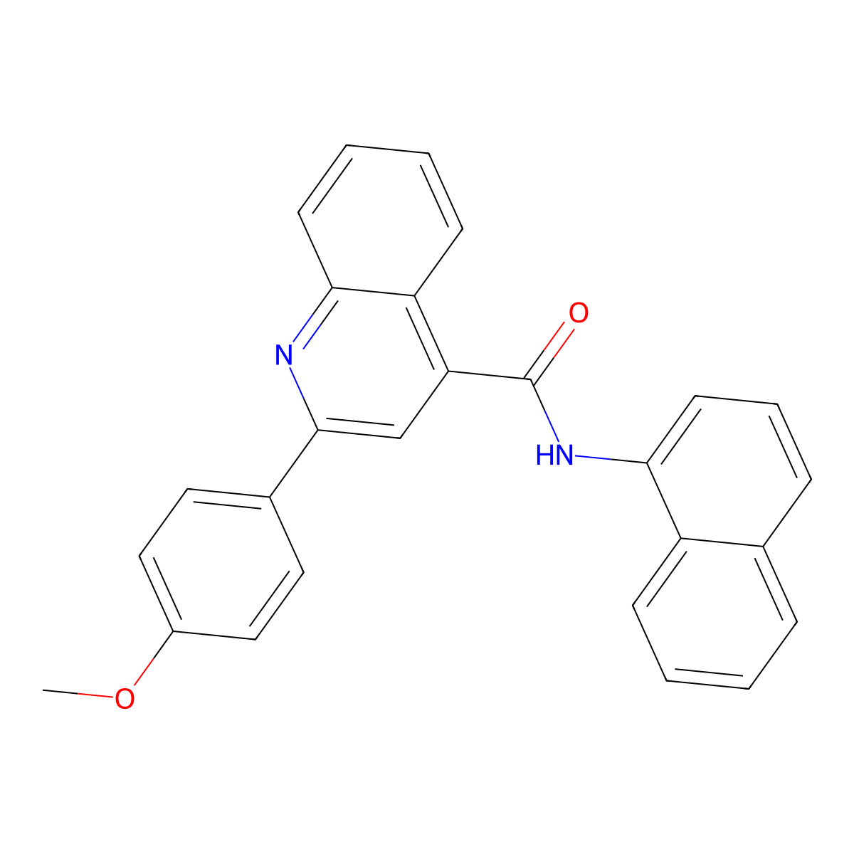 2-(4-methoxyphenyl)-N-naphthalen-1-ylquinoline-4-carboxamide molecular structure, CAS 298230-92-9