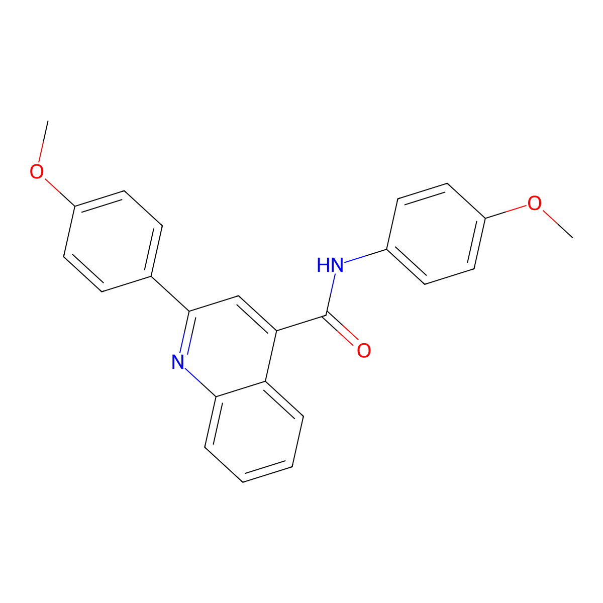 N,2-bis(4-methoxyphenyl)quinoline-4-carboxamide molecular structure, CAS 298231-00-2