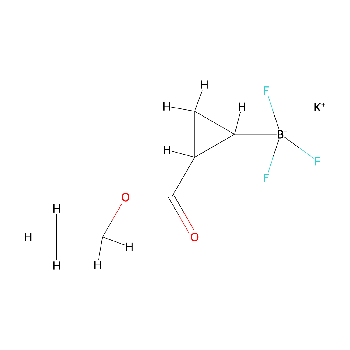 Potassium (2-(ethoxycarbonyl)cyclopropyl)trifluoroborate molecular structure, CAS 2982504-12-9