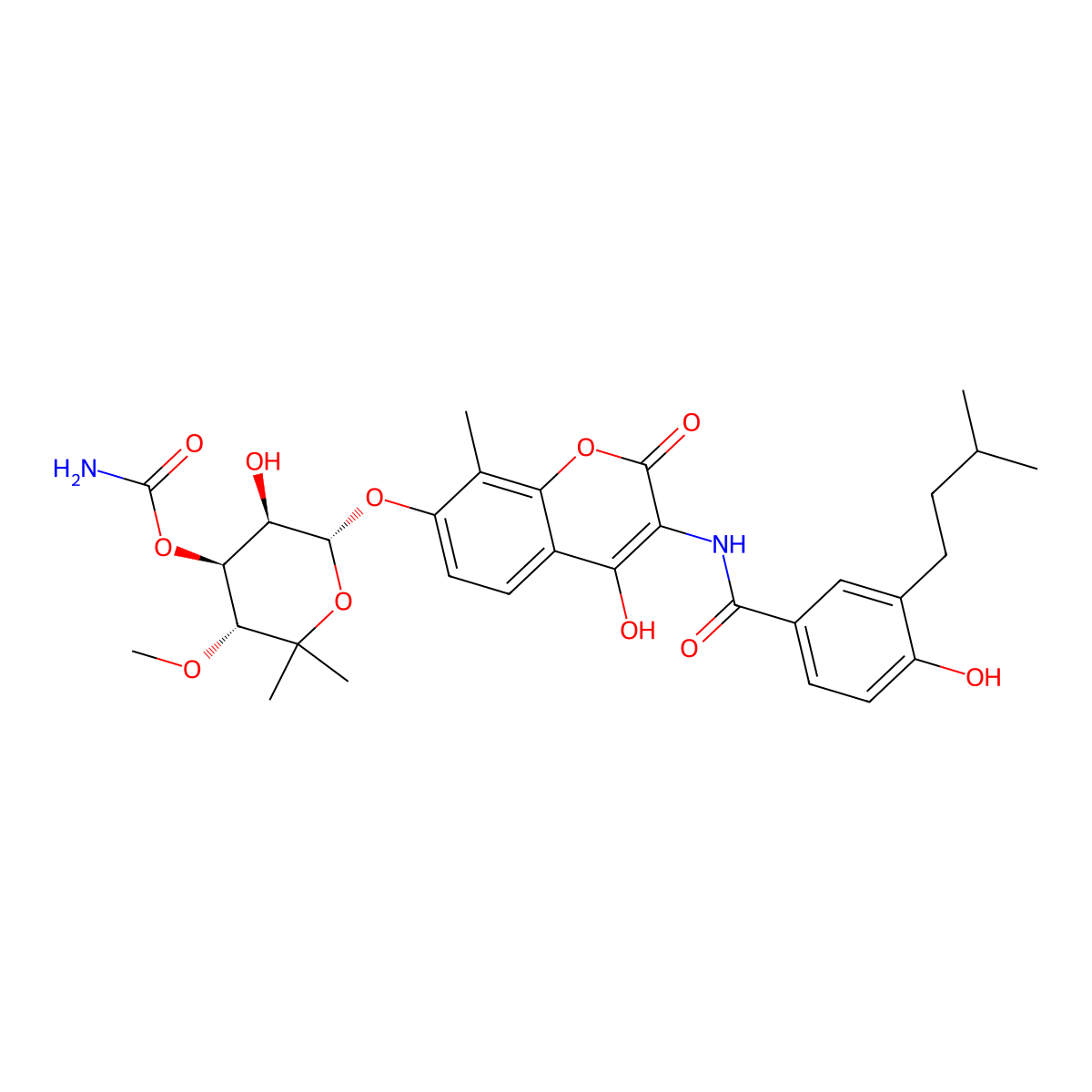 Dihydronovobiocin molecular structure, CAS 29826-16-2