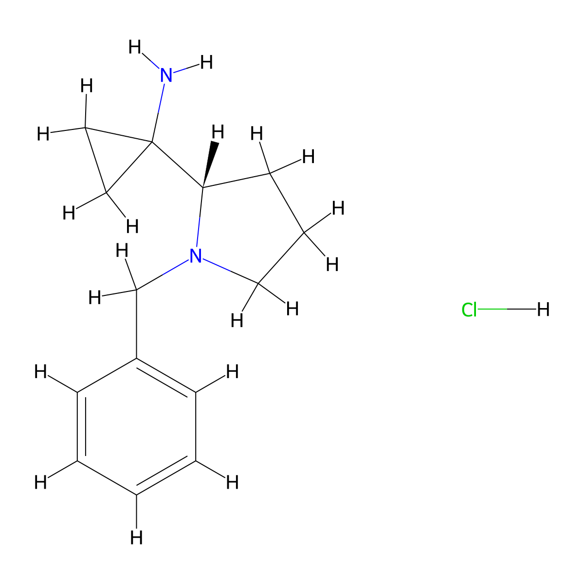 (S)-1-(1-Benzylpyrrolidin-2-YL)cyclopropan-1-amine hydrochloride molecular structure, CAS 2982732-35-2