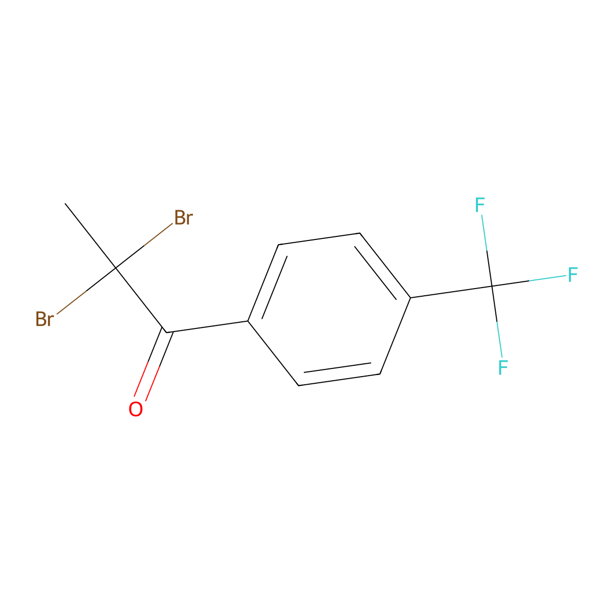 2,2-Dibromo-1-(4-(trifluoromethyl)phenyl)propan-1-one molecular structure, CAS 2982740-92-9