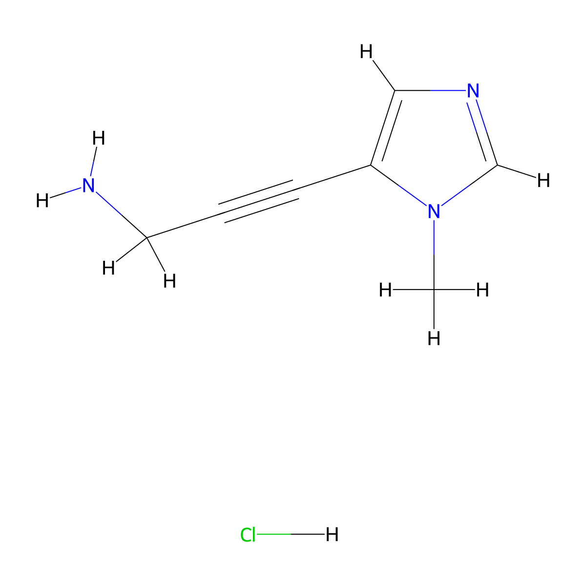 3-(1-Methyl-1H-imidazol-5-YL)prop-2-YN-1-amine hydrochloride molecular structure, CAS 2982741-02-4