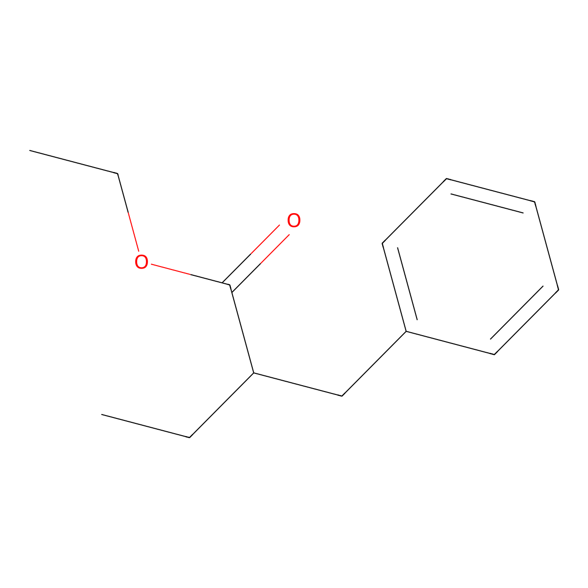 Ethyl 2-ethyl-3-phenylpropanoate molecular structure, CAS 2983-36-0