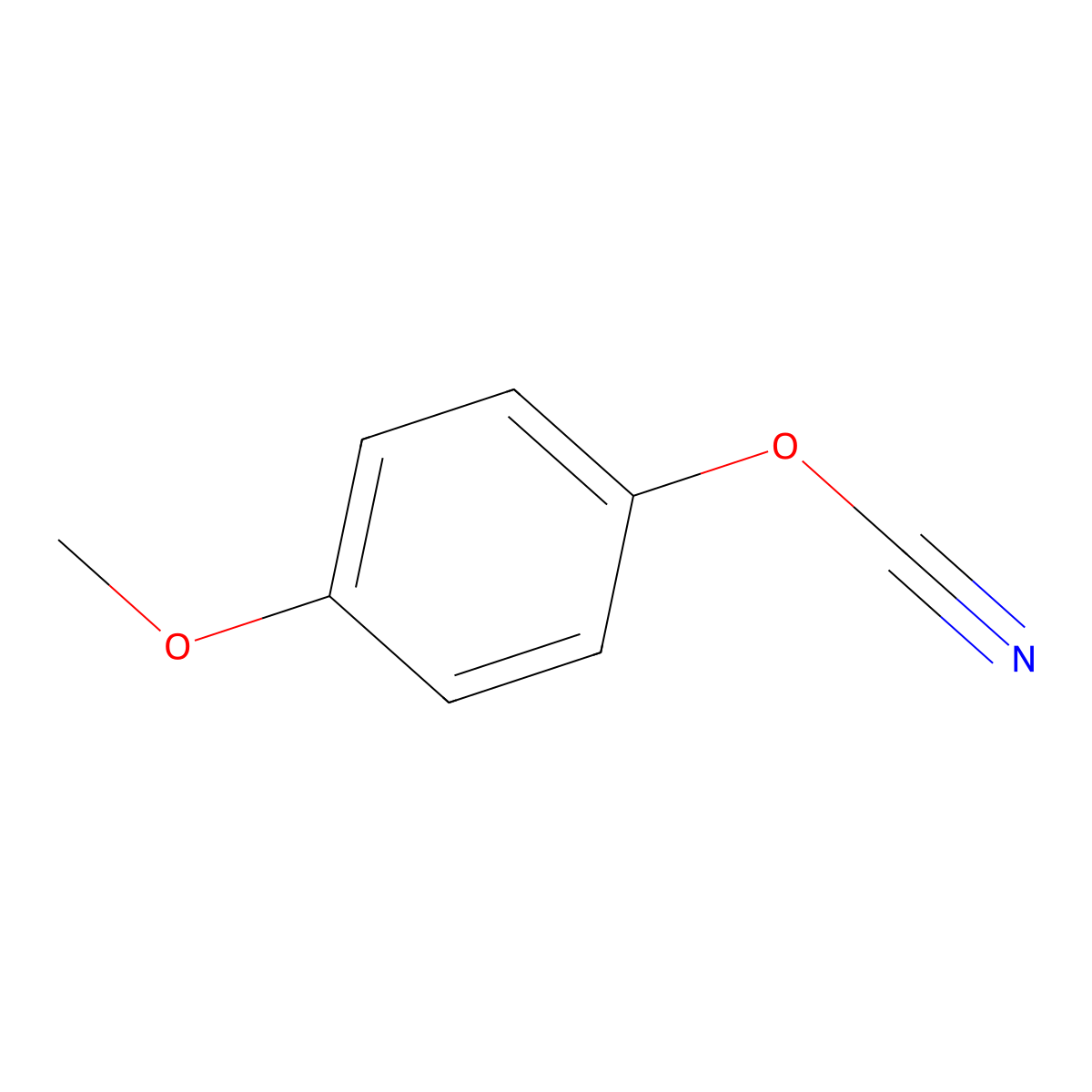 4-Methoxyphenol cyanate ester molecular structure, CAS 2983-74-6