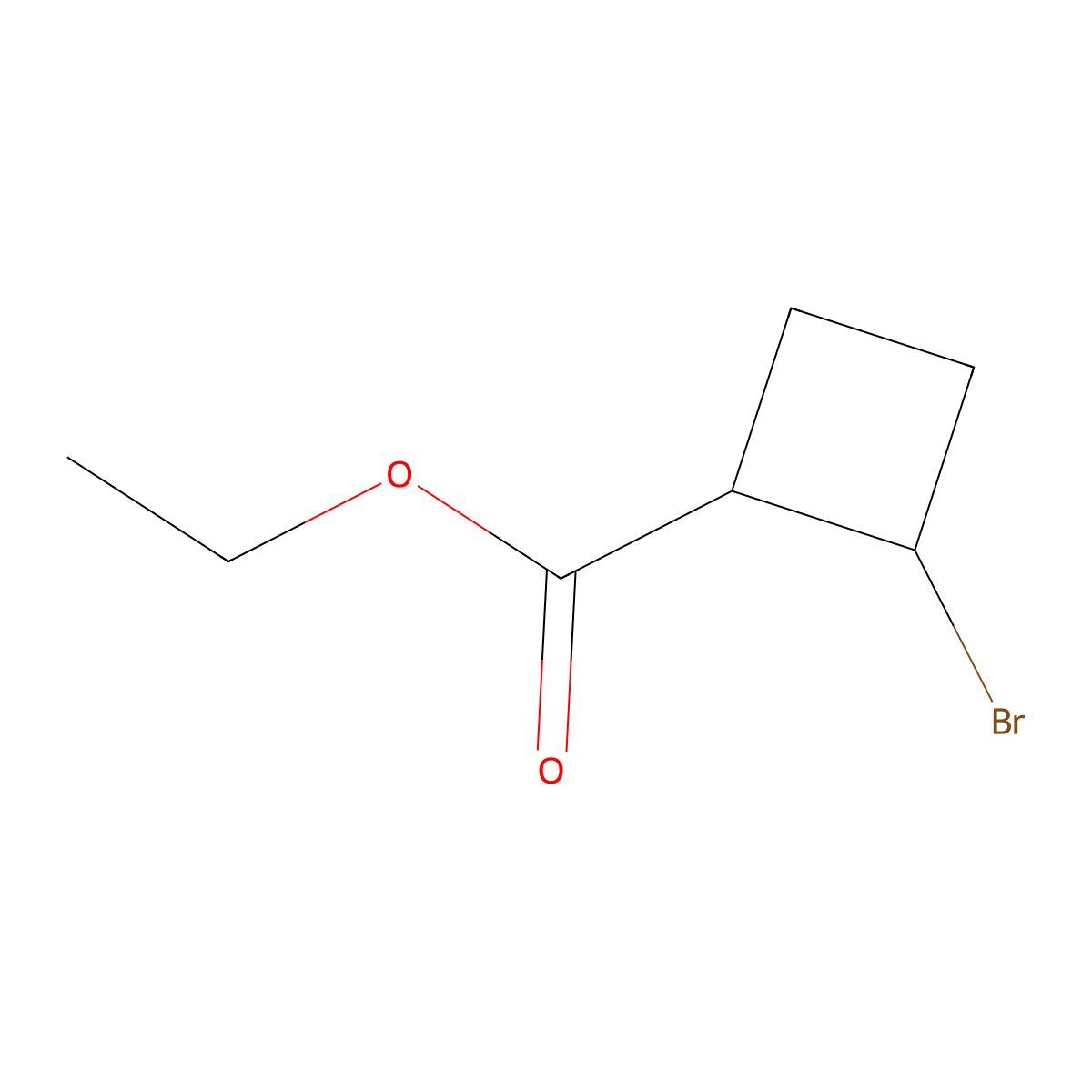 Ethyl 2-bromocyclobutane-1-carboxylate molecular structure, CAS 2983-89-3