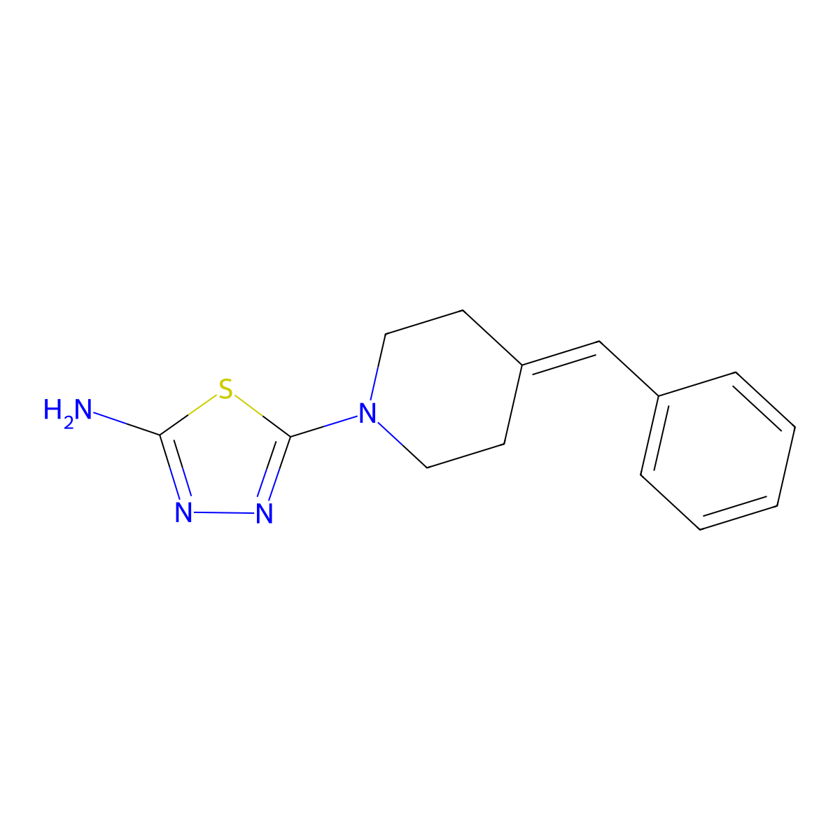 5-[4-(Phenylmethylidene)piperidin-1-yl]-1,3,4-thiadiazol-2-amine molecular structure, CAS 2983002-90-8