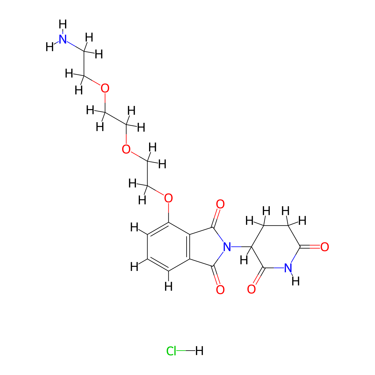 4-(2-(2-(2-Aminoethoxy)ethoxy)ethoxy)-2-(2,6-dioxopiperidin-3-yl)isoindoline-1,3-dione hydrochloride molecular structure, CAS 2983036-20-8