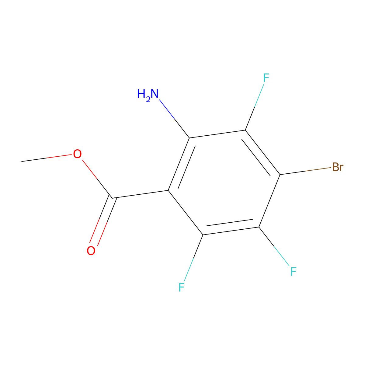 Methyl 2-amino-4-bromo-3,5,6-trifluoro-benzoate molecular structure, CAS 2983059-78-3