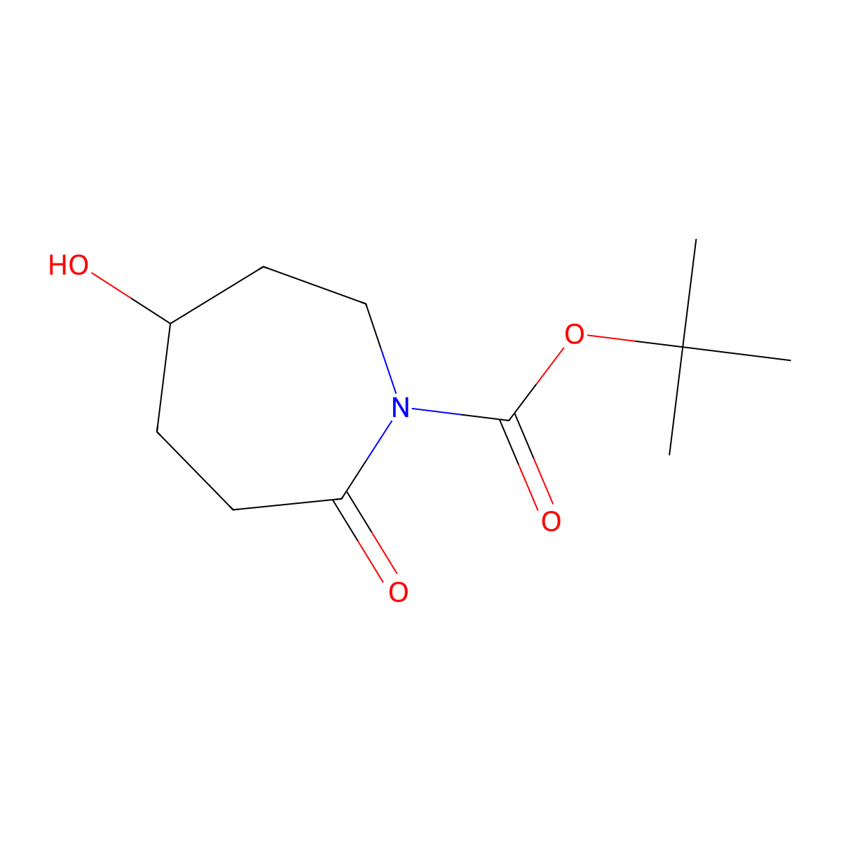 Tert-butyl 5-hydroxy-2-oxoazepane-1-carboxylate molecular structure, CAS 2983060-76-8