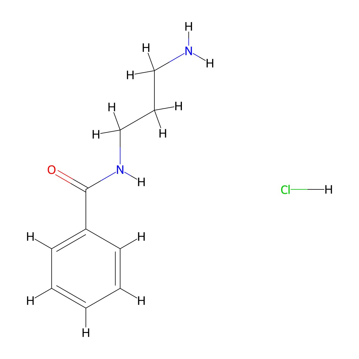 N-(3-aminopropyl)benzamide hydrochloride molecular structure, CAS 29833-50-9