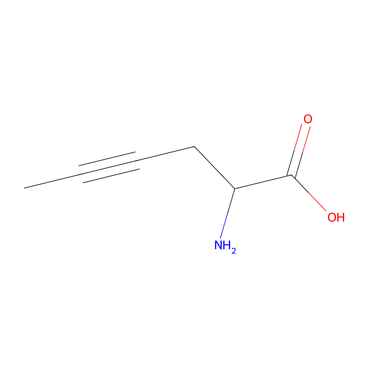 4-Hexynoic acid, 2-amino- molecular structure, CAS 29834-75-1