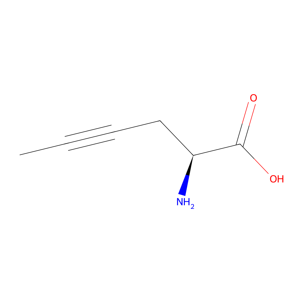 (2S)-2-Amino-4-hexynoic acid molecular structure, CAS 29834-76-2