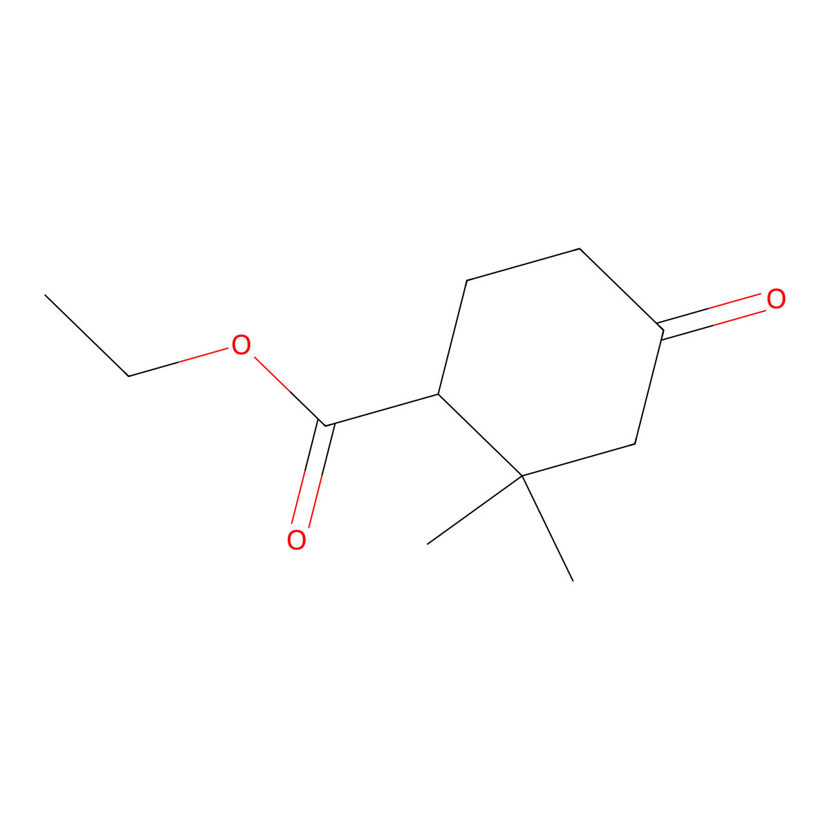 Ethyl 2,2-dimethyl-4-oxocyclohexane-1-carboxylate molecular structure, CAS 29835-52-7