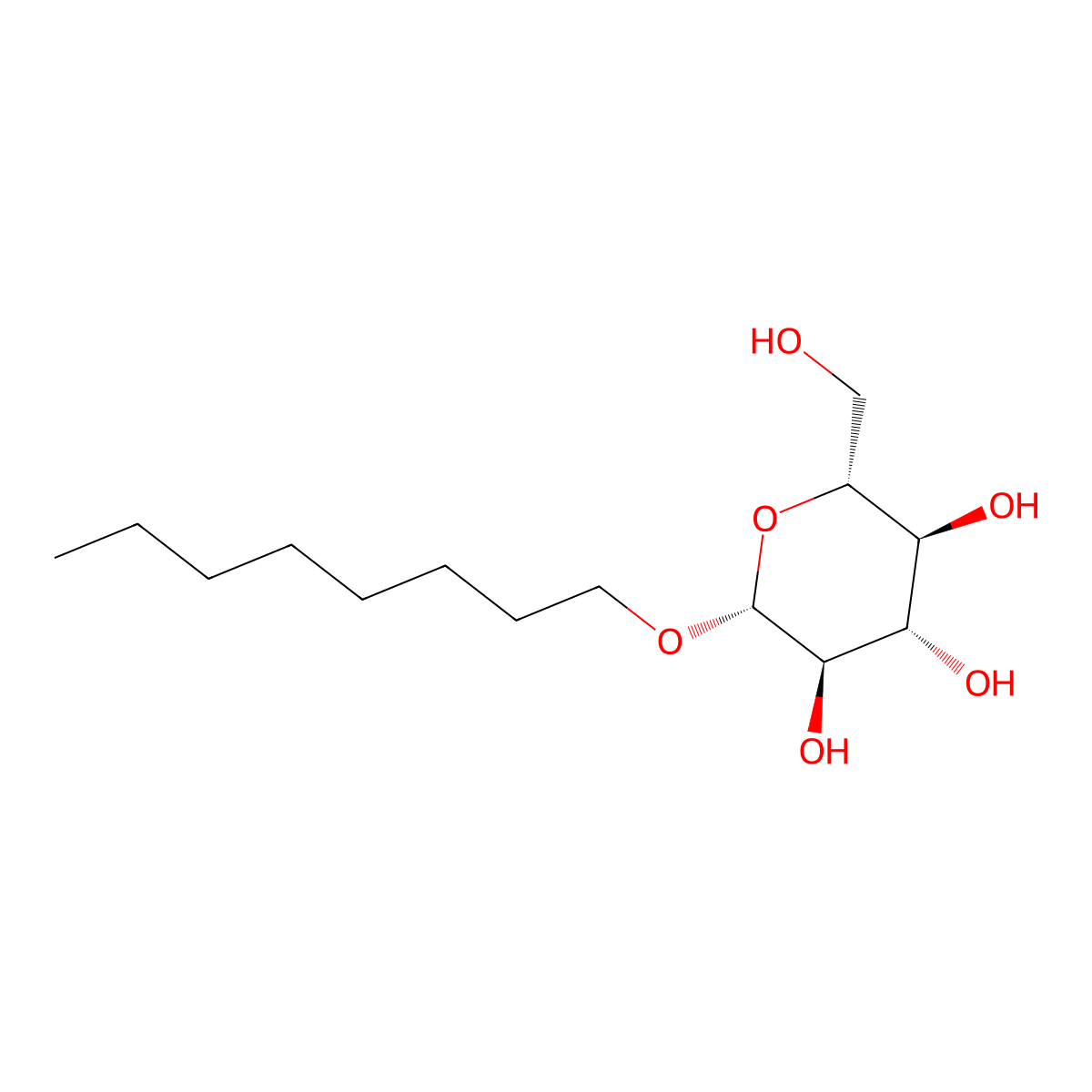 octyl beta-D-glucopyranoside molecular structure, CAS 29836-26-8