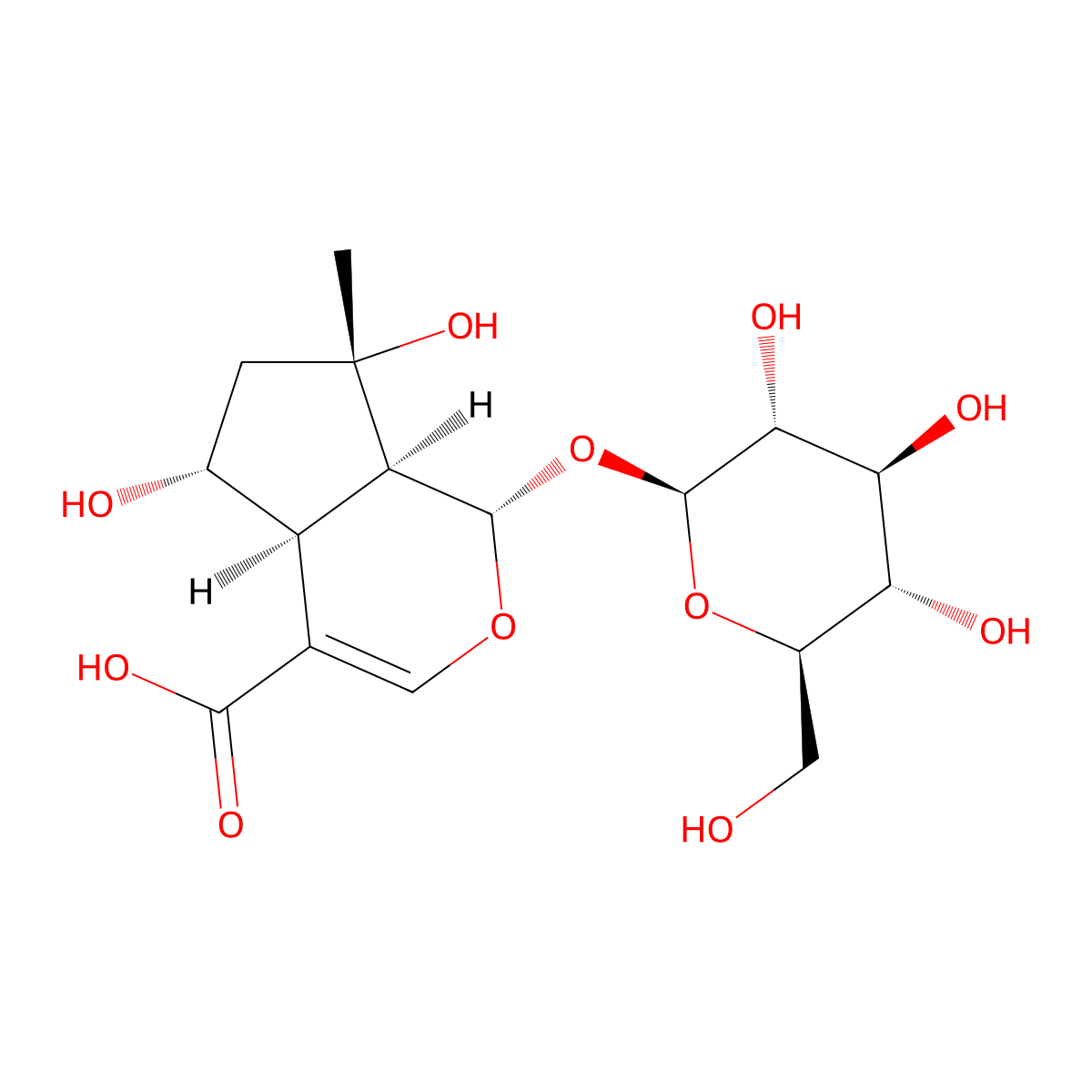 Shanzhiside molecular structure, CAS 29836-27-9