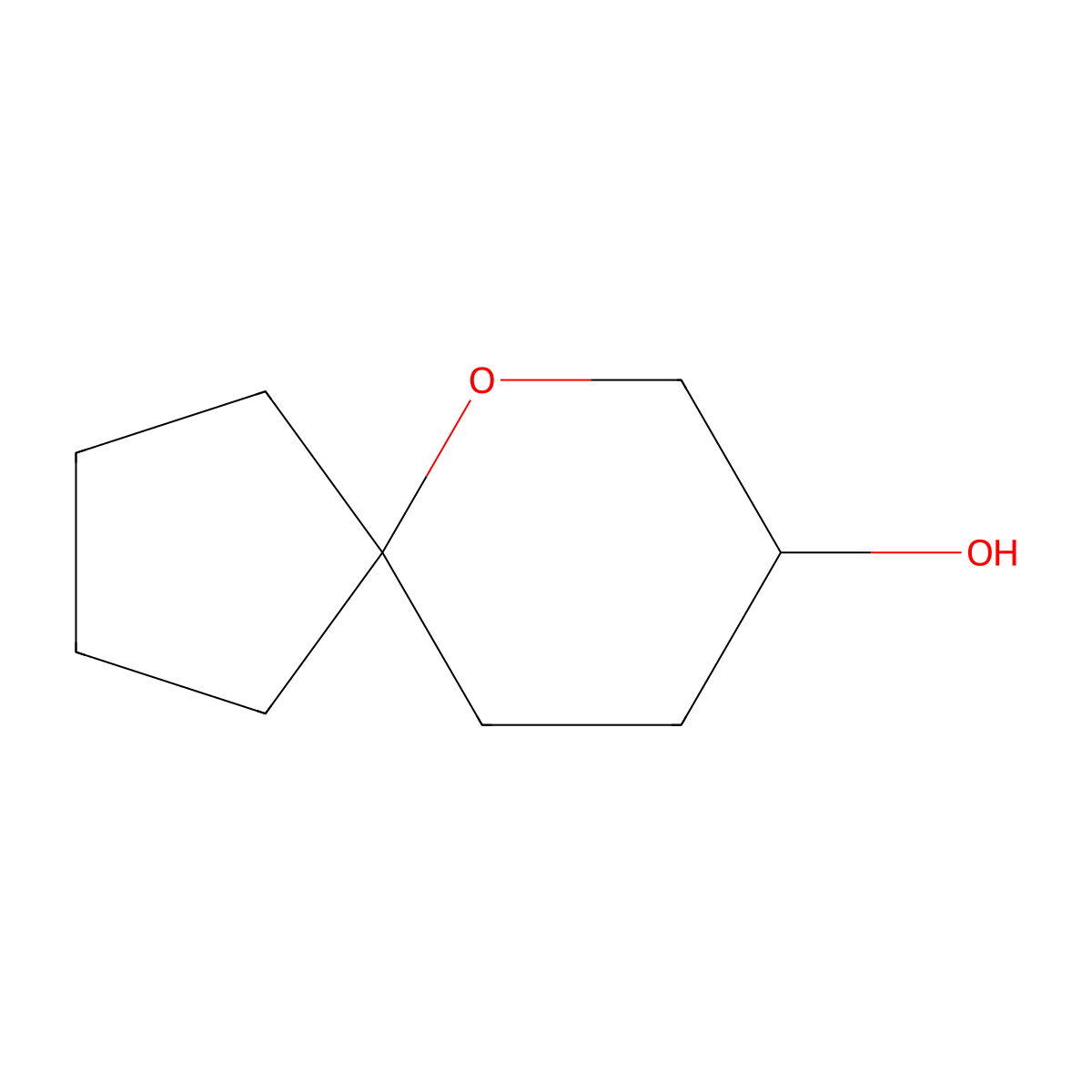 1-Oxaspiro(4.5)decan-3-ol molecular structure, CAS 29839-61-0