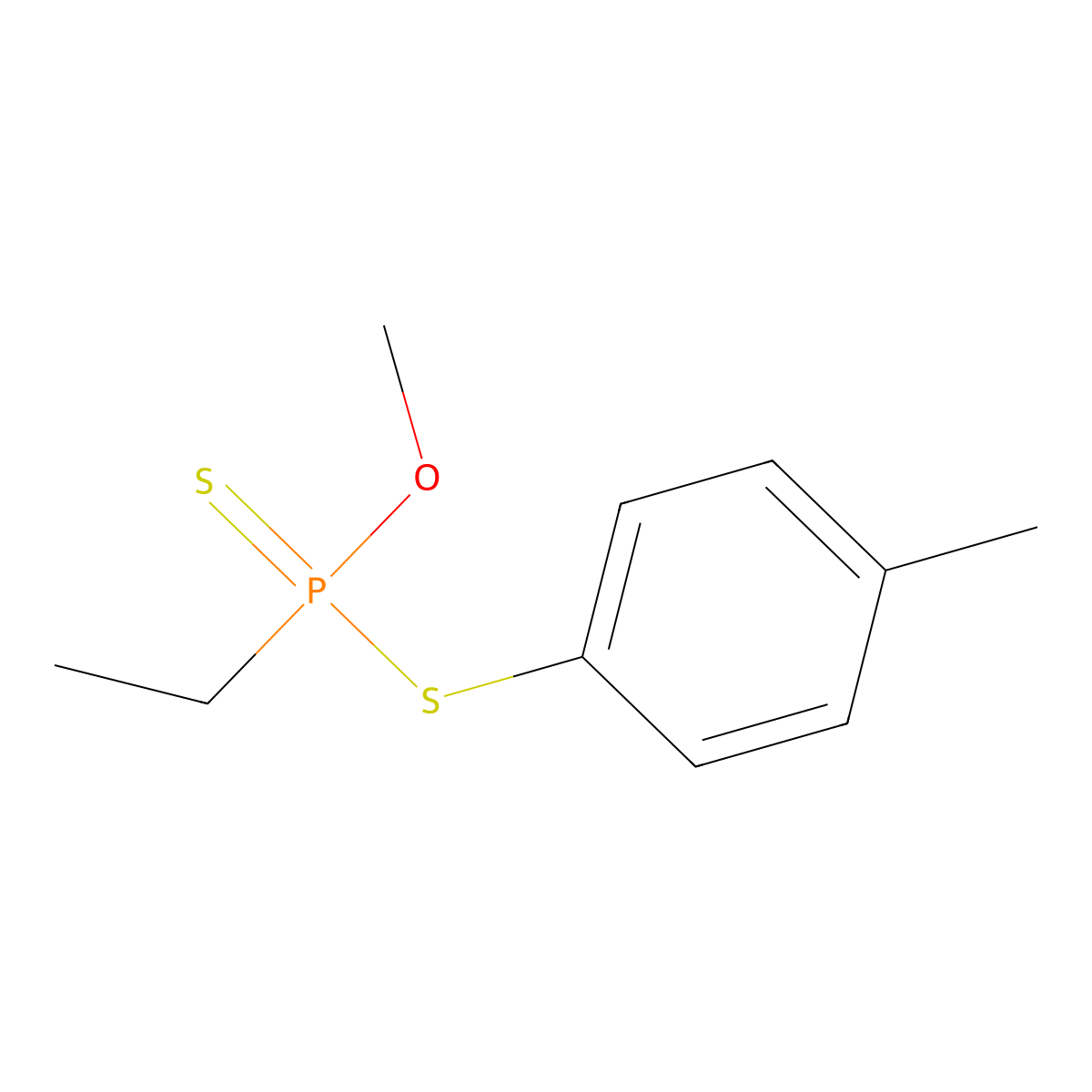 O-Methyl S-(4-methylphenyl) ethylphosphonodithioate molecular structure, CAS 2984-65-8
