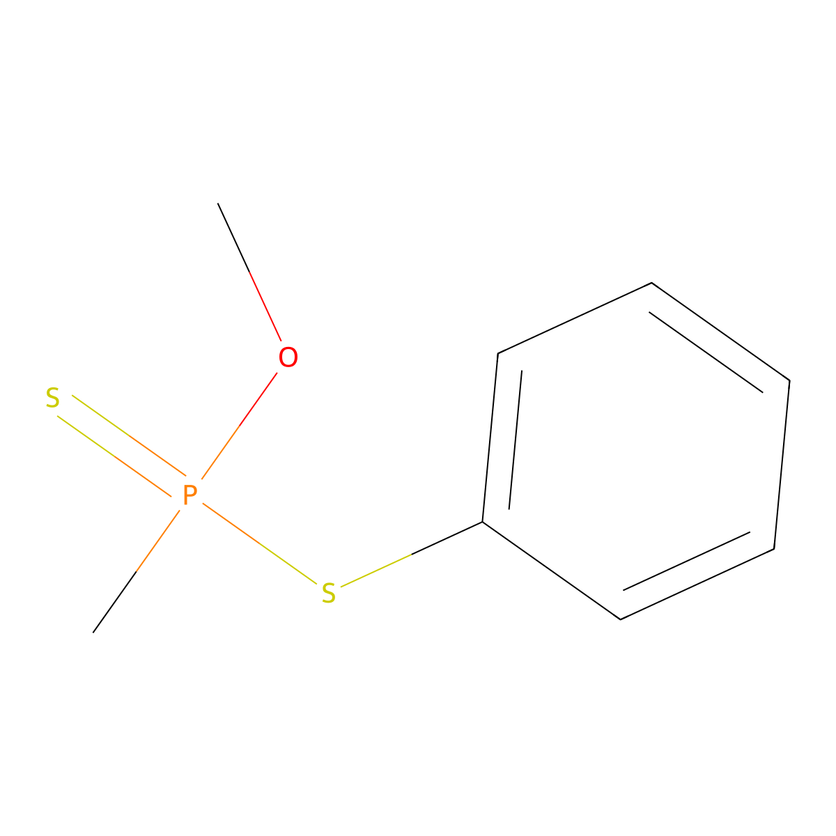 O-Methyl S-phenyl methylphosphonodithioate molecular structure, CAS 2984-68-1
