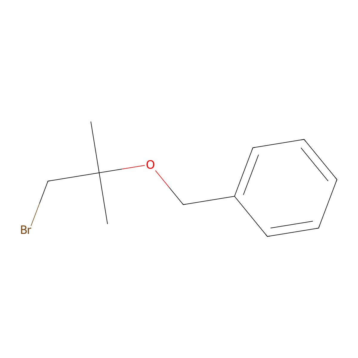 (((1-Bromo-2-methylpropan-2-yl)oxy)methyl)benzene molecular structure, CAS 29840-16-2