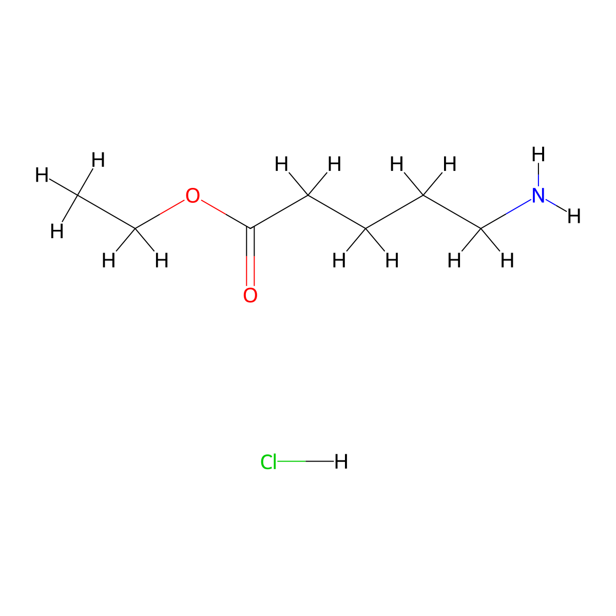 Ethyl 5-aminopentanoate hydrochloride molecular structure, CAS 29840-57-1