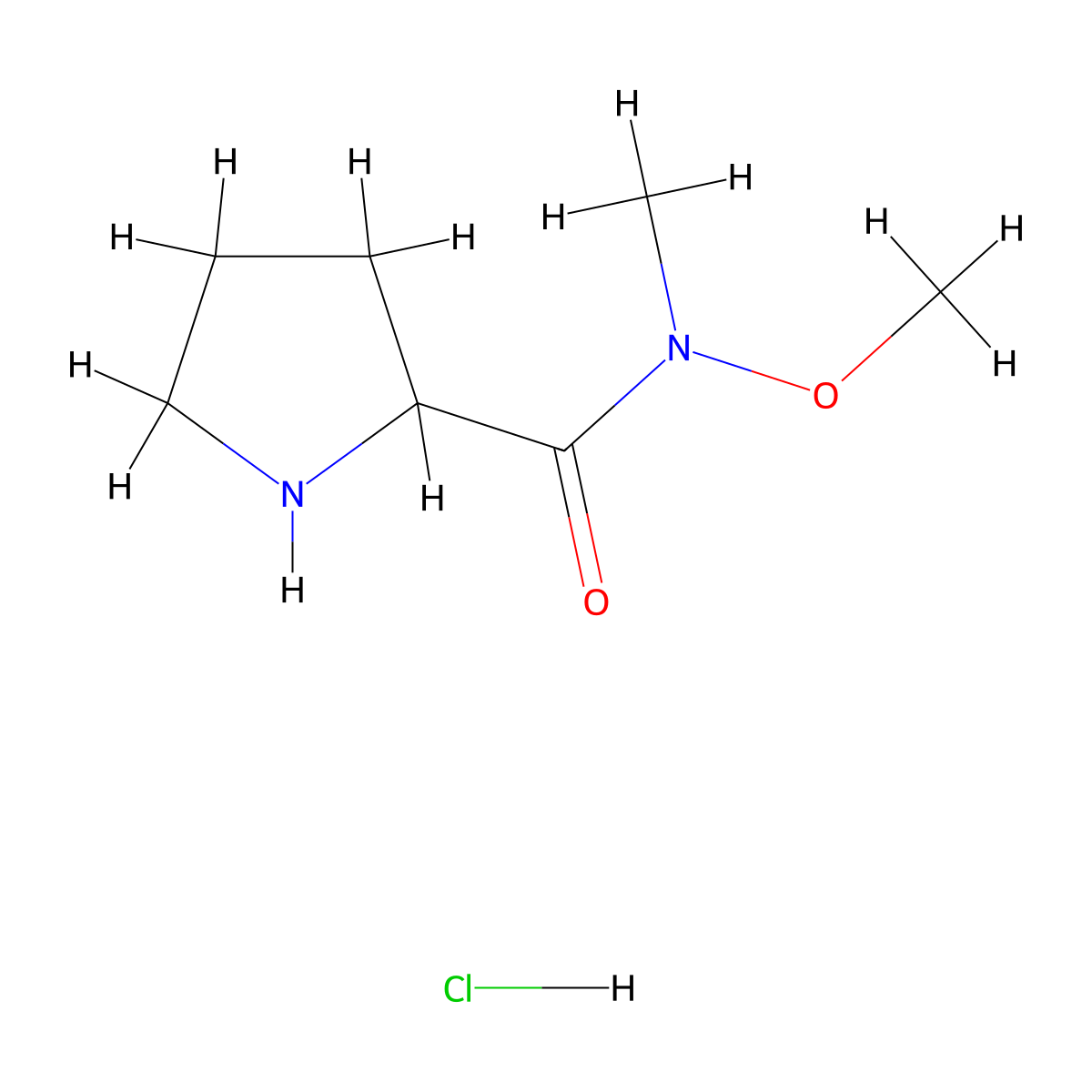 N-Methoxy-N-methylpyrrolidine-2-carboxamide Hydrochloride molecular structure, CAS 2984141-78-6