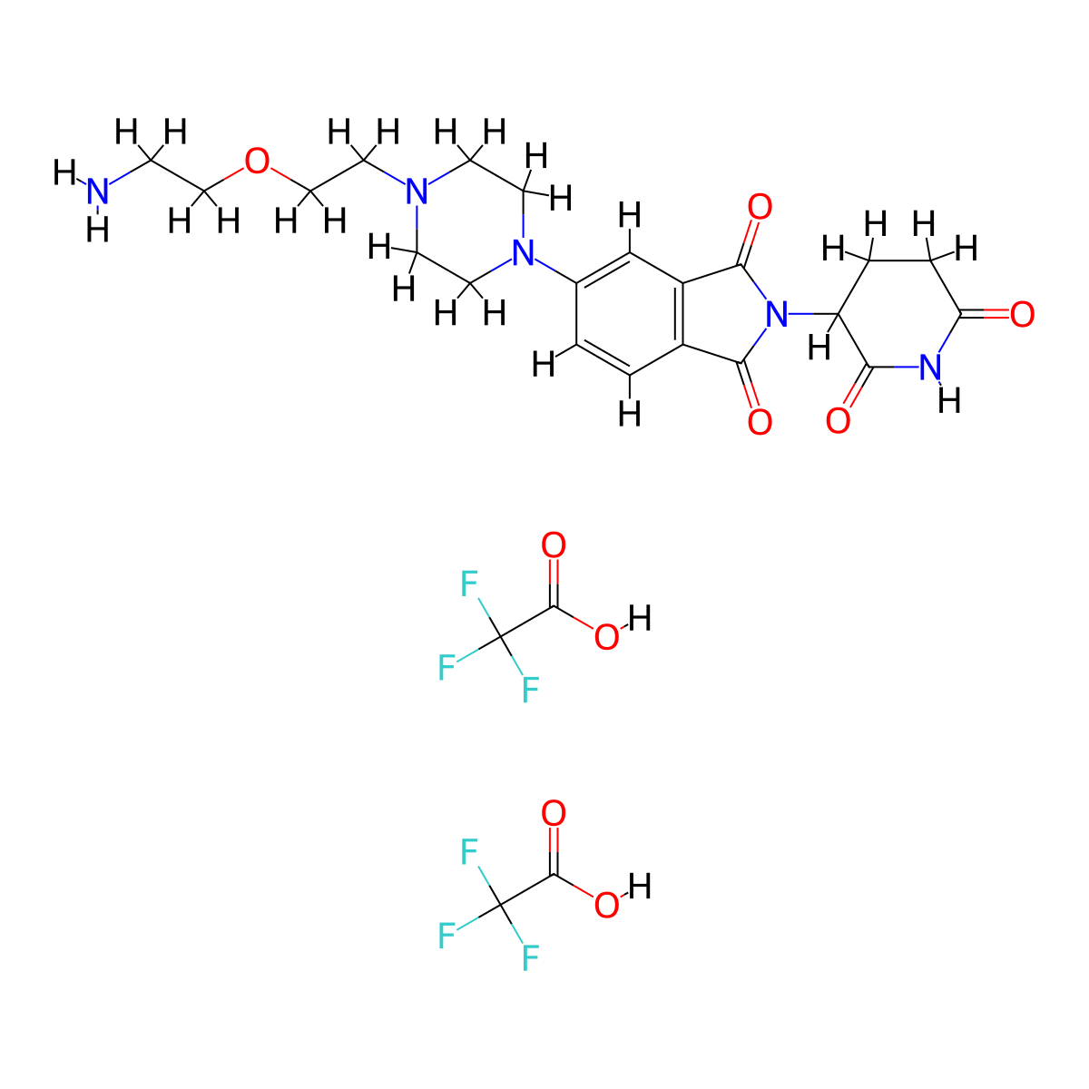 Thalidomide-piperazine-peg1-NH2 ditfa molecular structure, CAS 2984178-51-8