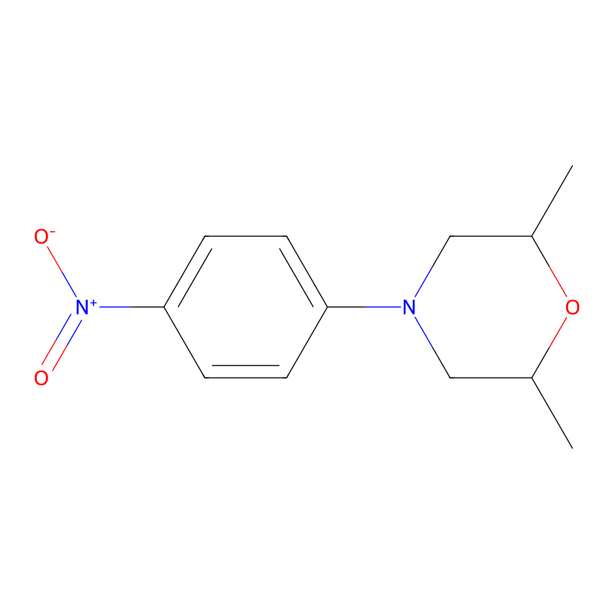 2,6-Dimethyl-4-(4-nitrophenyl)morpholine molecular structure, CAS 29842-64-6