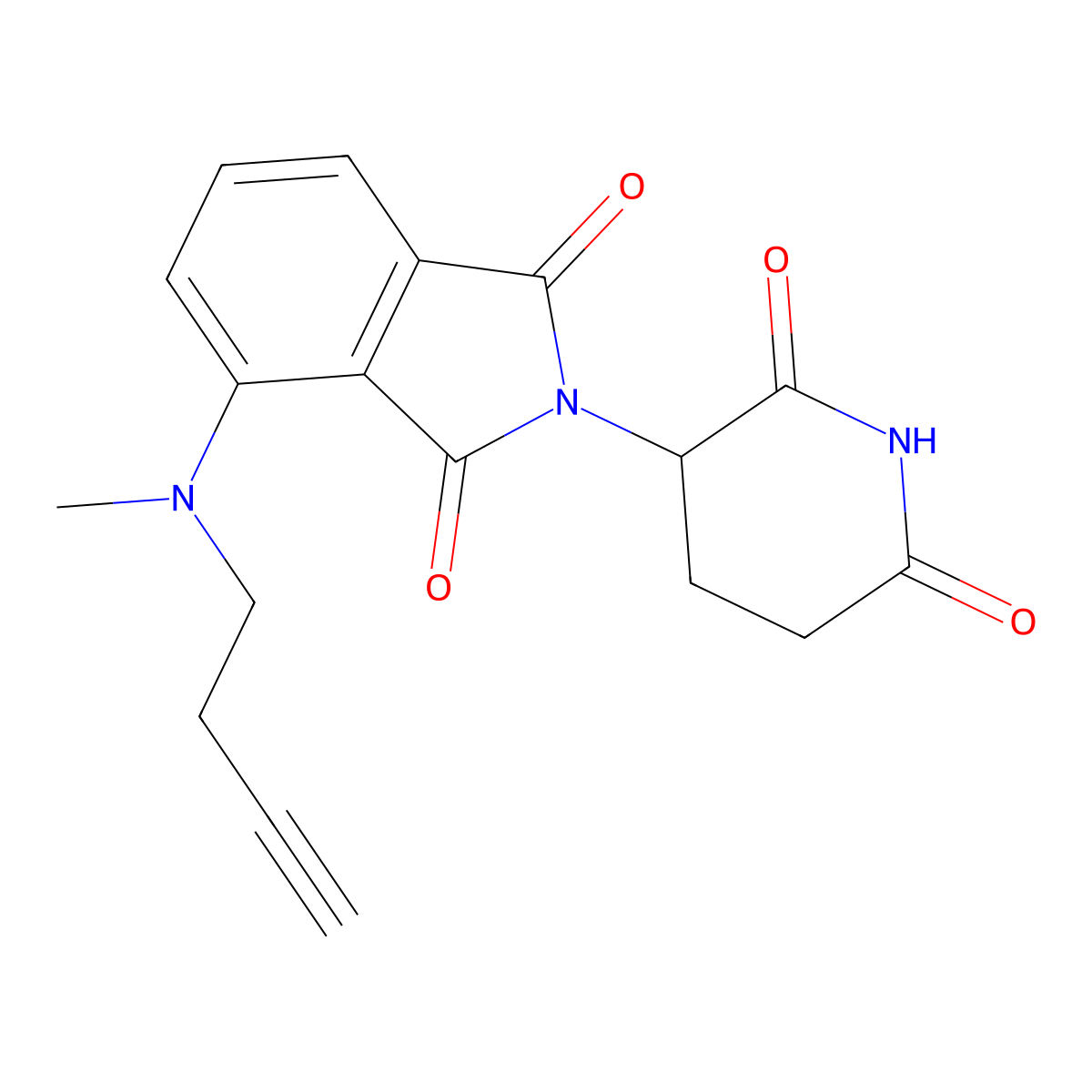 4-[(but-3-yn-1-yl)(methyl)amino]-2-(2,6-dioxopiperidin-3-yl)-2,3-dihydro-1H-isoindole-1,3-dione molecular structure, CAS 2984237-26-3