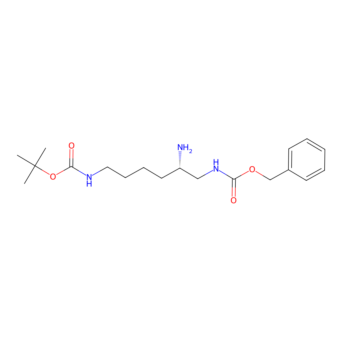 benzyl tert-butyl (2-aminohexane-1,6-diyl)(S)-dicarbamate molecular structure, CAS 2984282-70-2