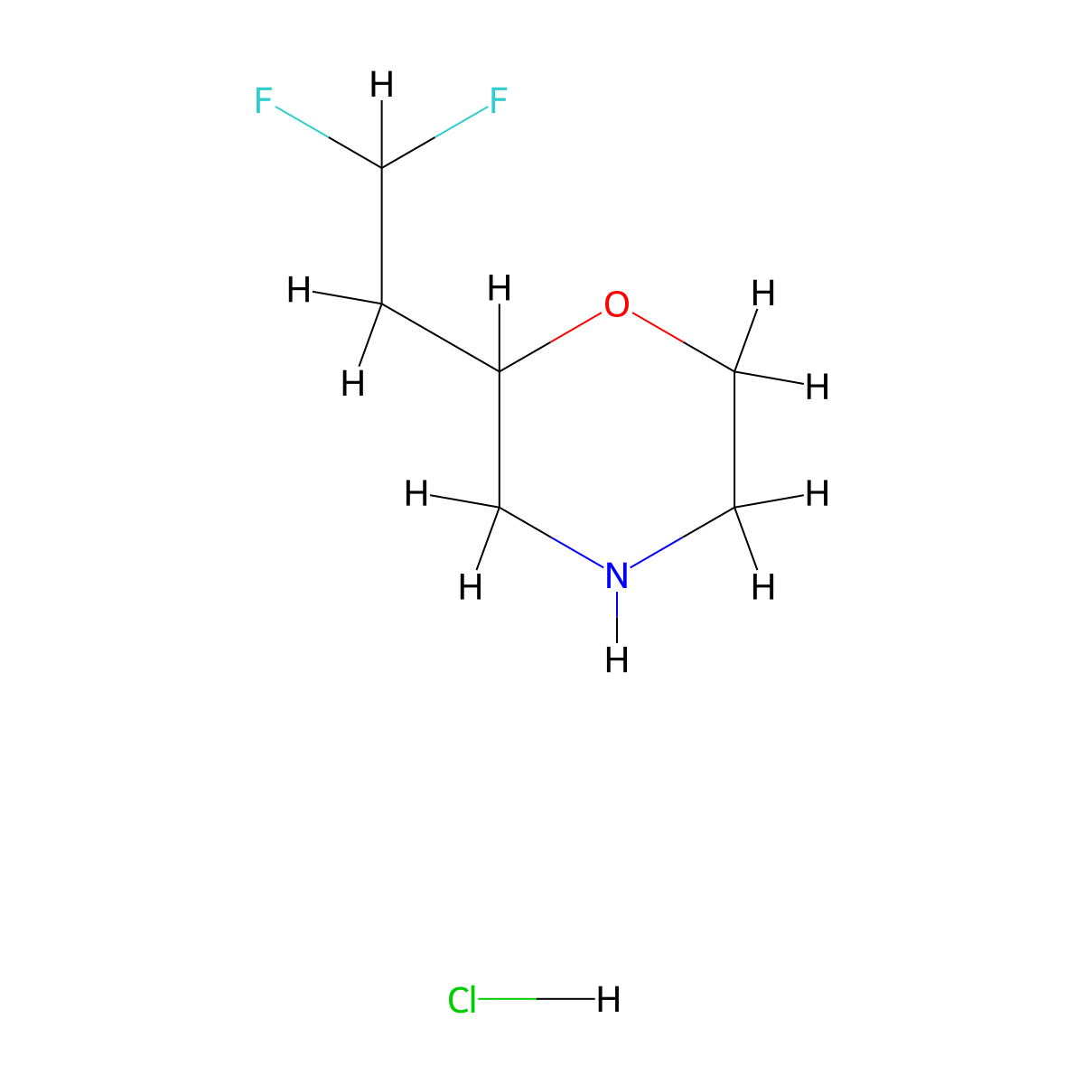 2-(2,2-Difluoroethyl)morpholine hydrochloride molecular structure, CAS 2984529-59-9