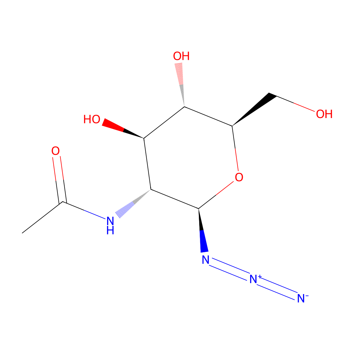 2-Acetamido-2-deoxy-beta-D-glucopyranosyl Azide molecular structure, CAS 29847-23-2