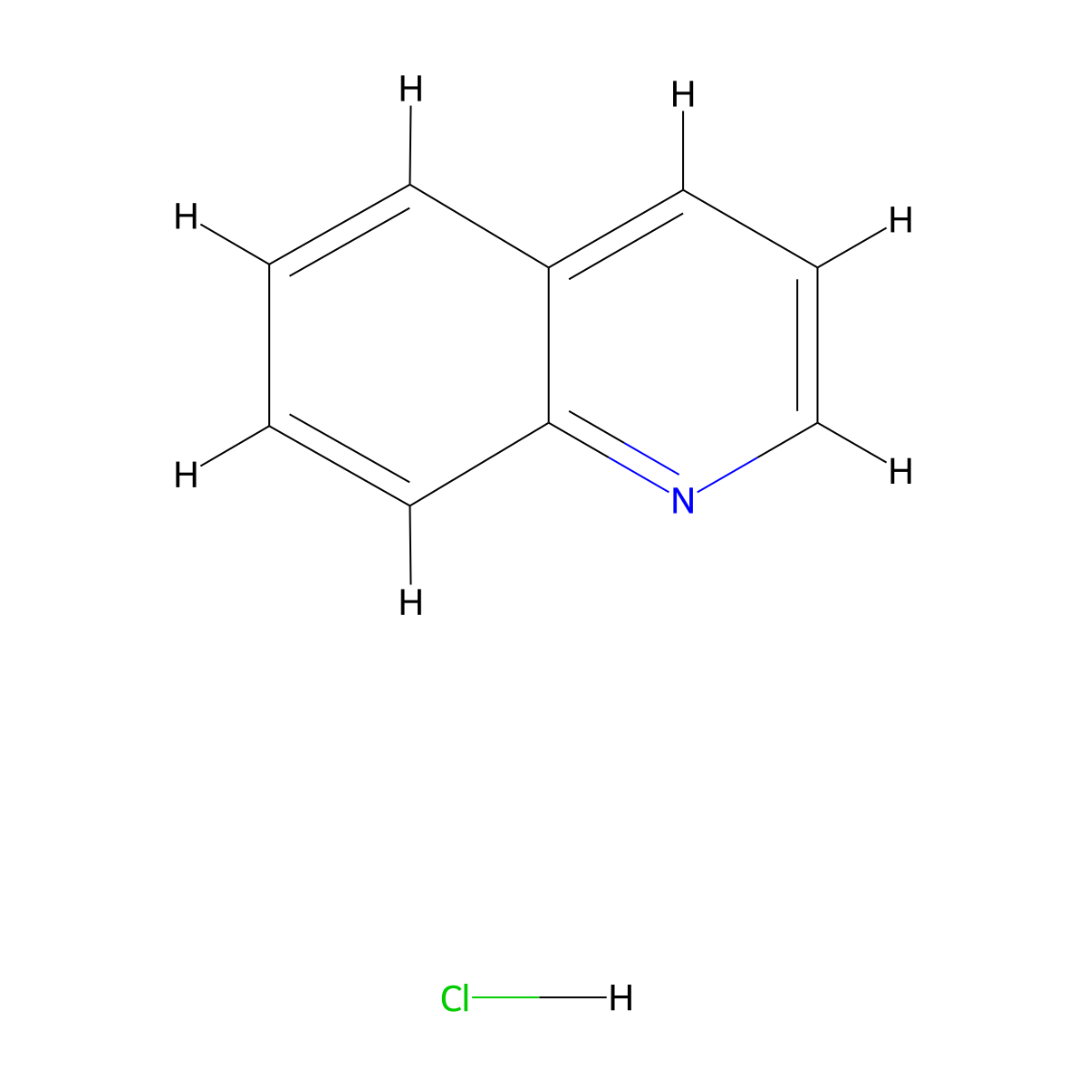 Quinoline hydrochloride molecular structure, CAS 29849-34-1