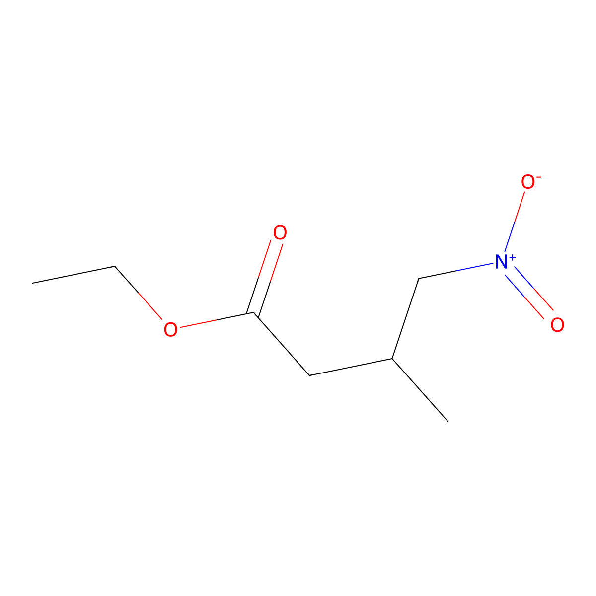 Ethyl 3-methyl-4-nitrobutanoate molecular structure, CAS 2985-50-4