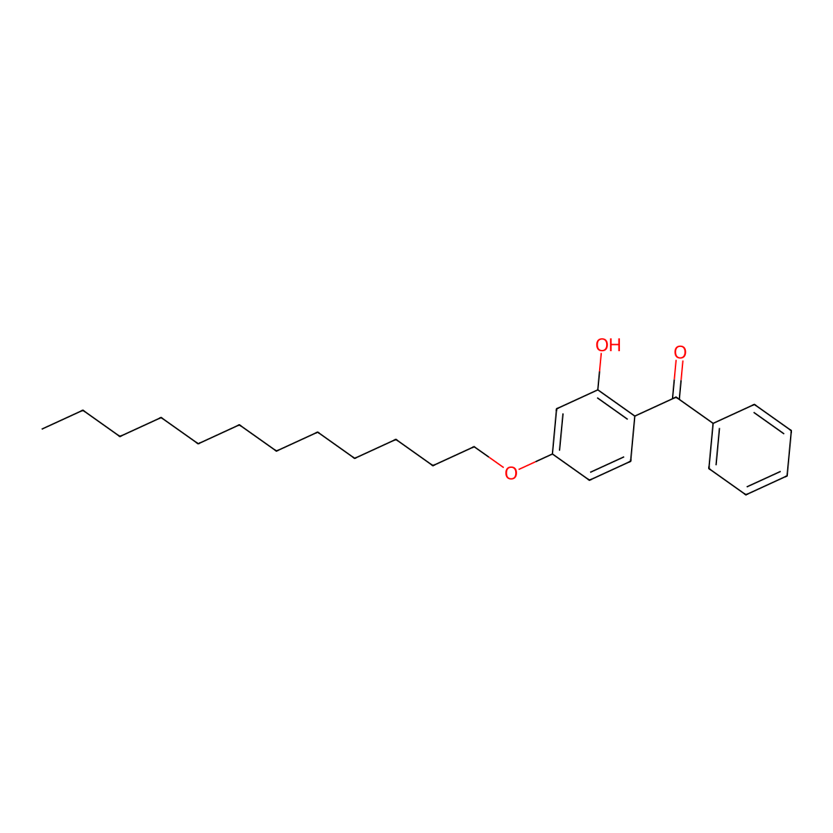 4-Dodecyloxy-2-hydroxybenzophenone molecular structure, CAS 2985-59-3