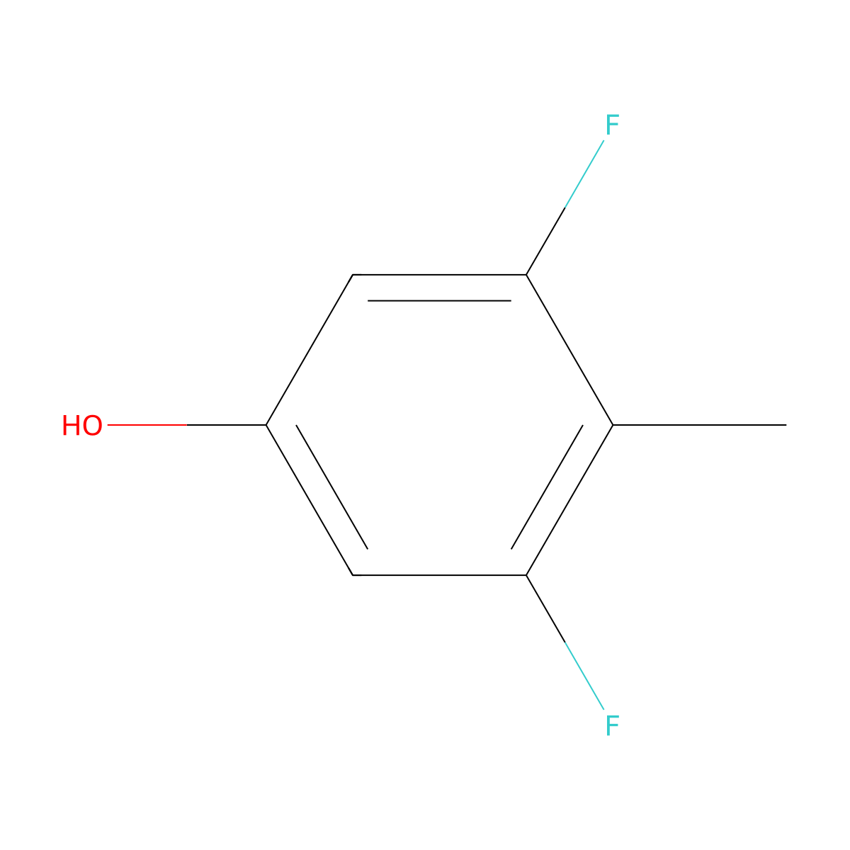 3,5-Difluoro-4-methylphenol molecular structure, CAS 2985-61-7