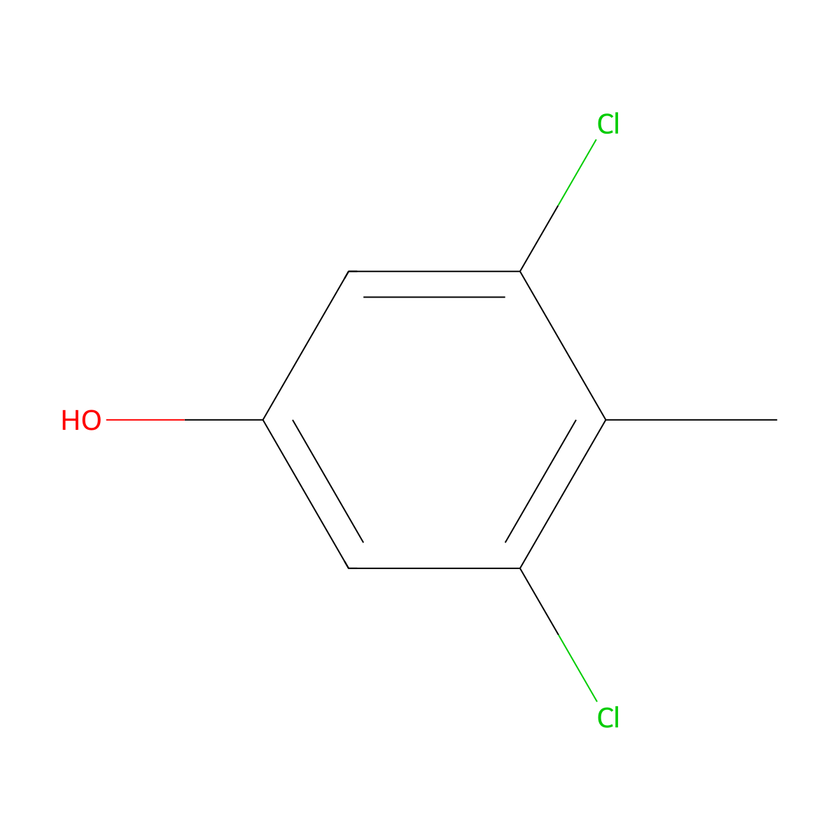 3,5-Dichloro-4-methylphenol molecular structure, CAS 2985-62-8