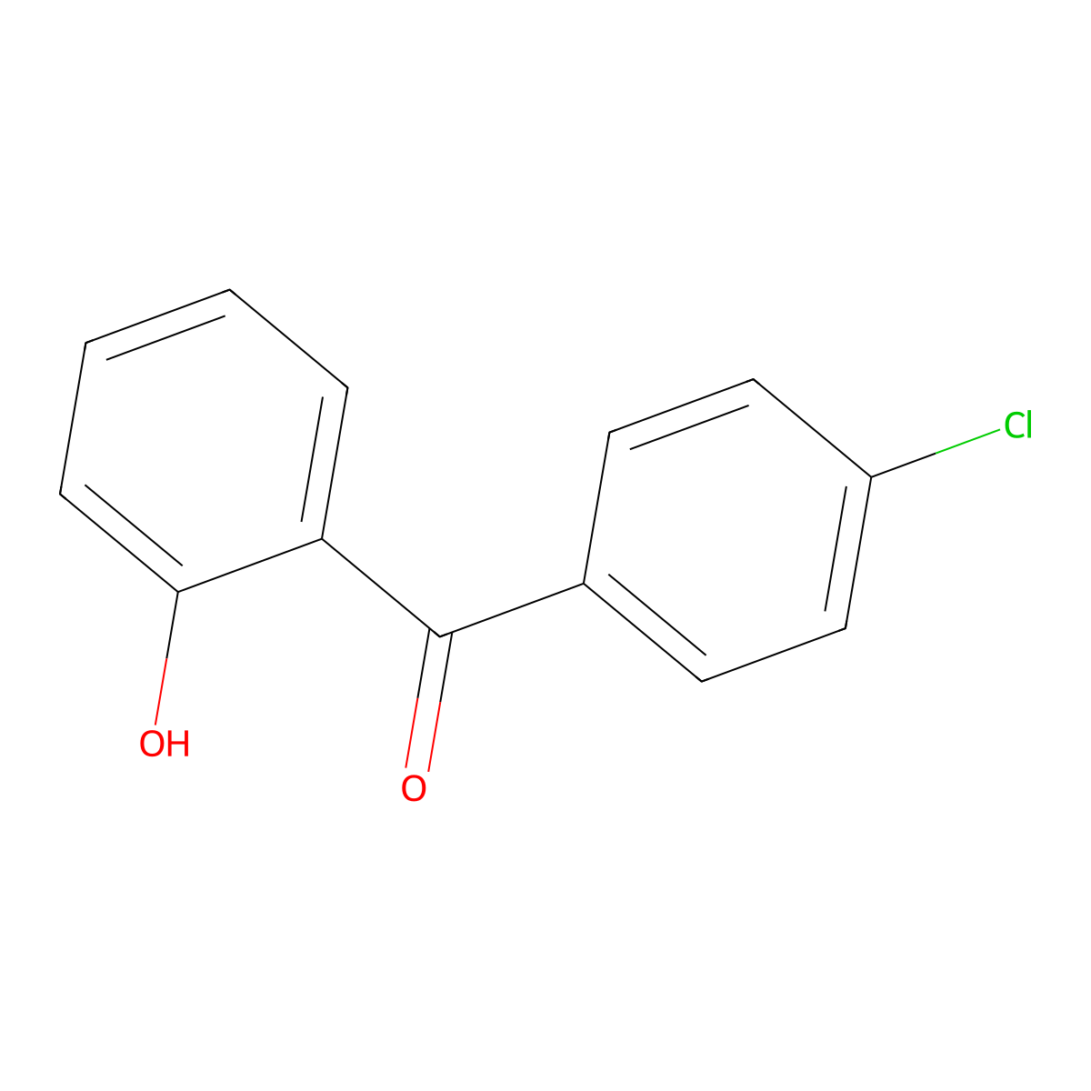 (4-Chlorophenyl)(2-hydroxyphenyl)methanone molecular structure, CAS 2985-79-7