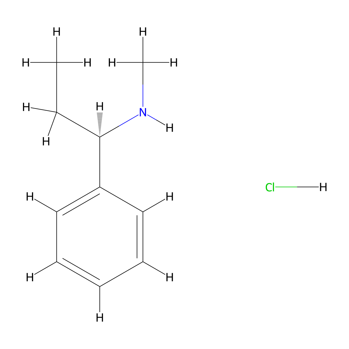 methyl((1R)-1-phenylpropyl)amine hydrochloride molecular structure, CAS 29850-84-8