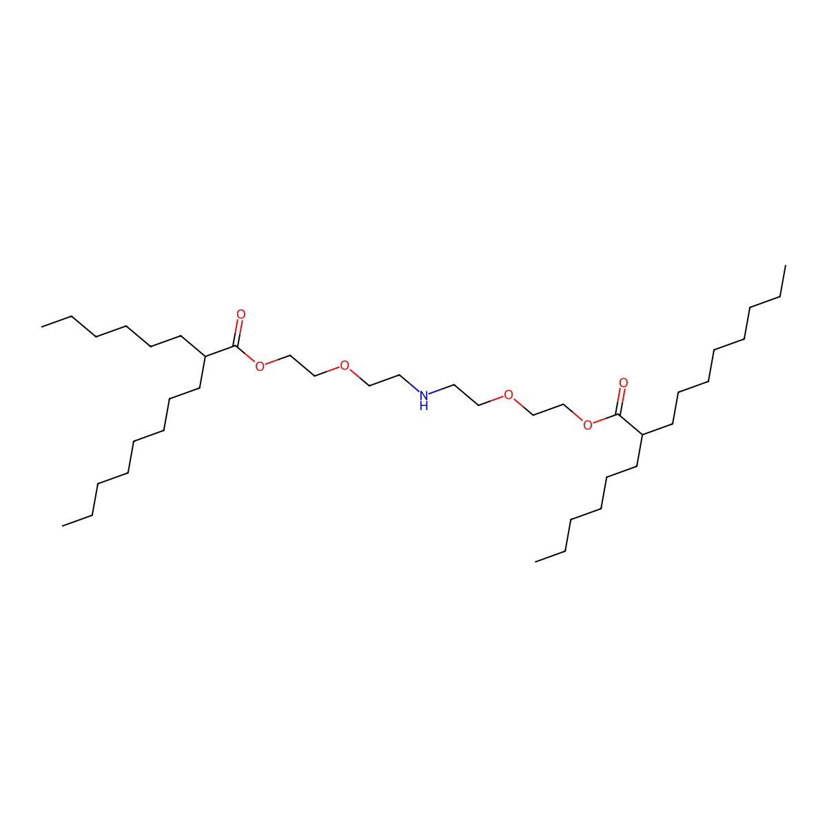 Bis(N-2-ethoxyethyl 2-hexyldecanoate)amine molecular structure, CAS 2985009-59-2