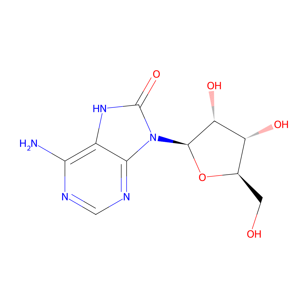 8-Oxoadenosine molecular structure, CAS 29851-57-8
