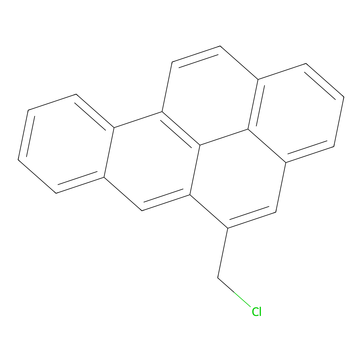 BENZO(a)PYRENE, 5-(CHLOROMETHYL)- molecular structure, CAS 29852-26-4
