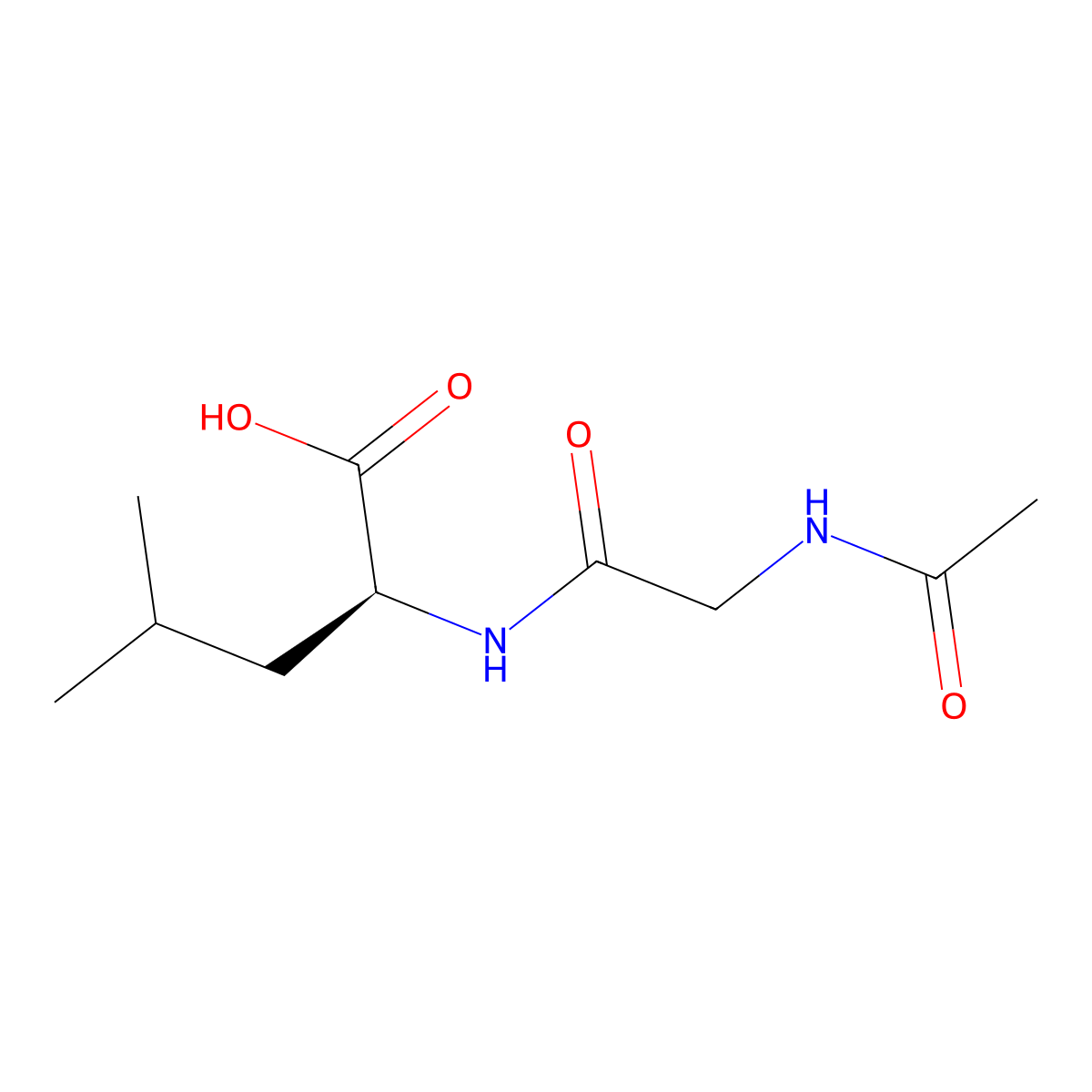 N-Acetylglycyl-L-leucine molecular structure, CAS 29852-55-9