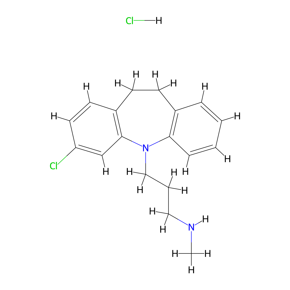 N-Desmethyl Clomipramine Hydrochloride molecular structure, CAS 29854-14-6
