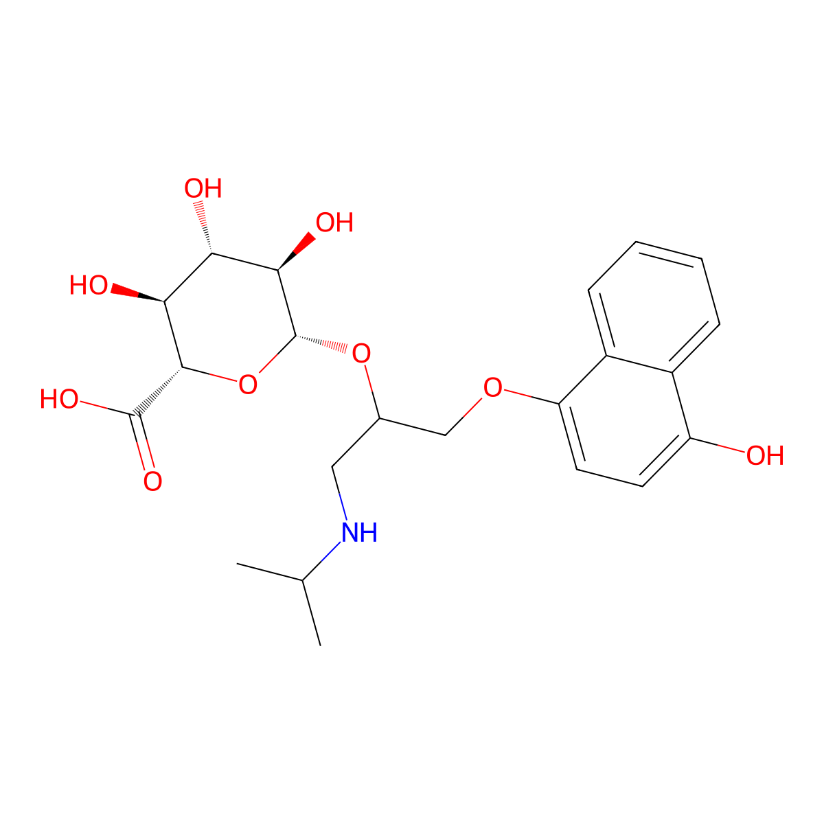 4-Hydroxypropranolol glucuronide molecular structure, CAS 29858-53-5
