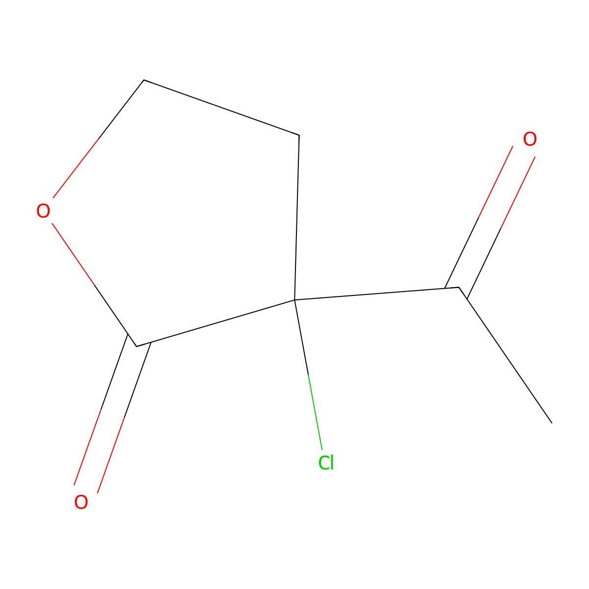 3-acetyl-3-chlorodihydrofuran-2(3H)-one molecular structure, CAS 2986-00-7