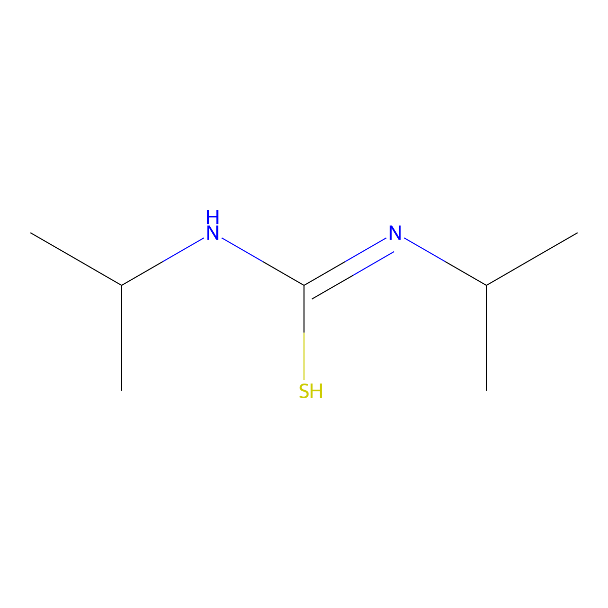 N,N'-di(propan-2-yl)carbamimidothioic acid molecular structure, CAS 2986-17-6