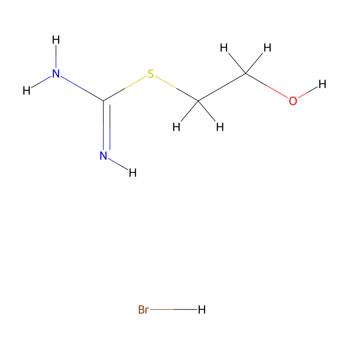 2-Hydroxyethyl carbamimidothioate--hydrogen bromide (1/1) molecular structure, CAS 2986-29-0
