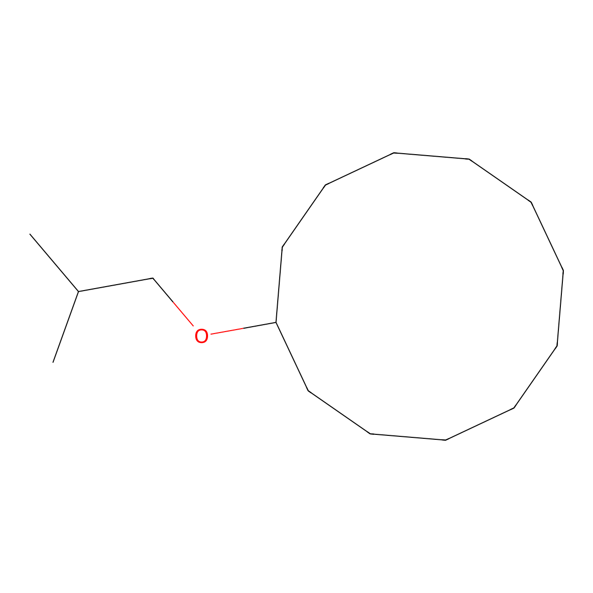 Cyclododecane, (2-methylpropoxy)- molecular structure, CAS 2986-50-7